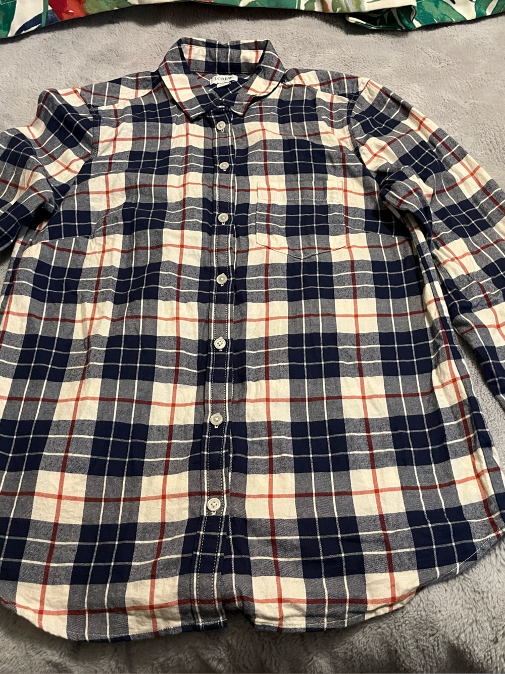 J.Crew Plaid Button Down in Blue & White Size XS